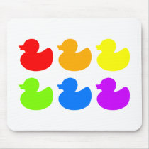 Rainbow Rubber Ducks Mouse Pad
