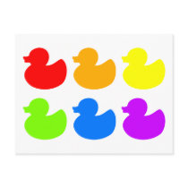 Rainbow Rubber Ducks Postcards