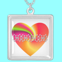 Rainbow Sacred Heart of Jesus Necklace by Artists4God Rainbow Sacred Heart of Jesus Necklace