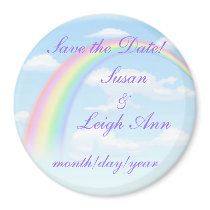Rainbow Save the Date! magnets by SweetRascal Rainbow Save the Date! magnets
