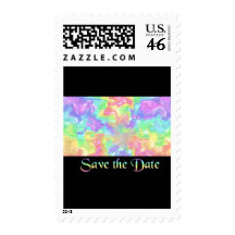 Rainbow Save the Date Postage Stamp