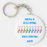 Rainbow Saxophone Keychain keychains