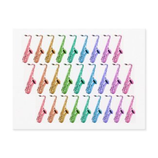 Rainbow Saxophones Postcard postcard