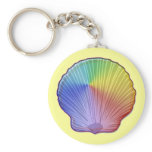Rainbow Scallop Shell Keychain