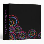 Rainbow Scribble Circles Vinyl Binder