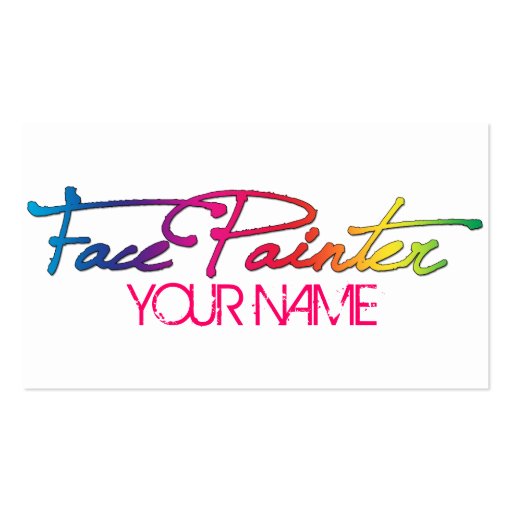 Rainbow Script Business Cards (front side)