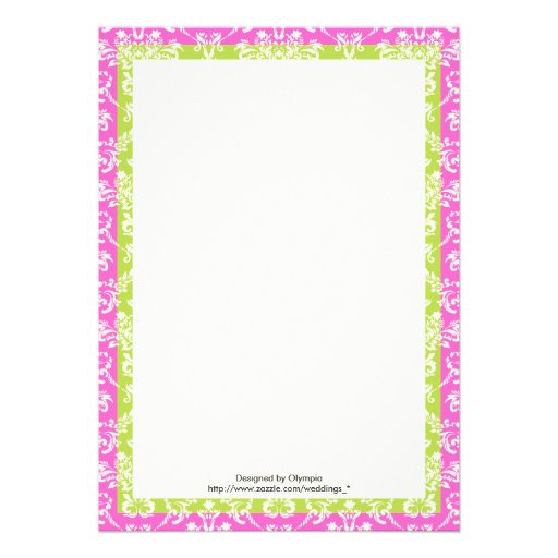 Rainbow scroll leaf damask wedding bridal shower personalized invitation