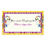Rainbow scroll leaf yellow purpledamask borders business cards