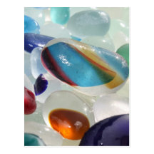 Rainbow Sea Glass Postcard