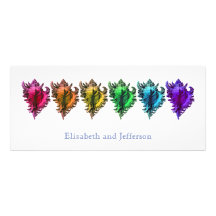 Rainbow Sea Shells Modern Wedding Invitation