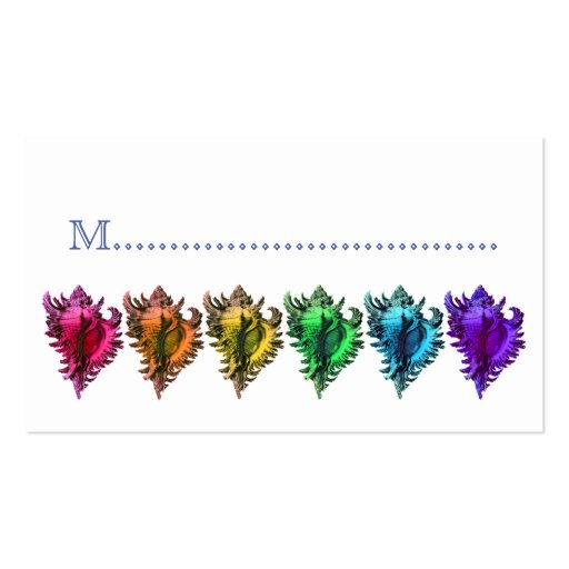 Rainbow Sea Shells Reception Table Seating Cards Business Card (front side)