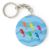 Rainbow Seahorses Keychains