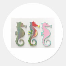 RAINBOW SEAHORSES STICKER
