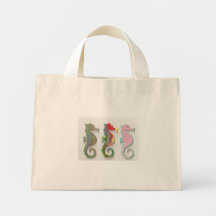 RAINBOW SEAHORSES TOTE BAGS