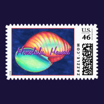 Rainbow Seashell Postage stamps