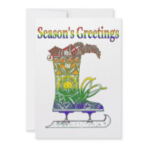 Rainbow Season's Greetings invitations