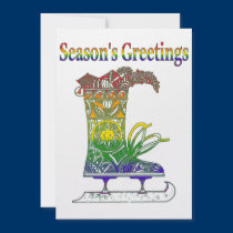 Rainbow Season's Greetings invitations