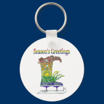 Rainbow Season's Greetings keychains