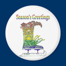 Rainbow Season's Greetings magnets