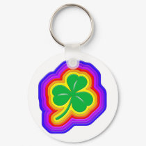 Rainbow Shamrock keychains