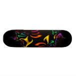Rainbow Shapes on Black Skateboard Deck skateboards