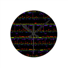 Rainbow Sheet Music Clock
