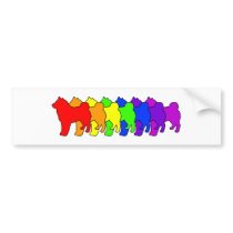 Rainbow Shiba Inu Bumper Stickers