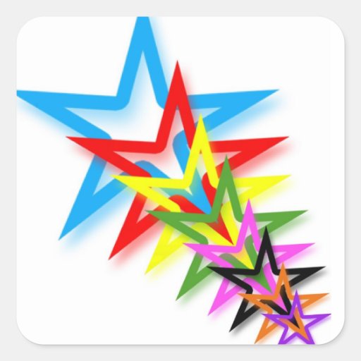 Rainbow Shooting Stars Sticker | Zazzle