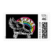 rainbow skate postage stamp