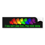 Rainbow Skates on Black w/ Text Bumper Stickers