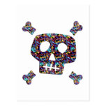 Rainbow Skull and Bones Post Card