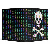 Rainbow Skulls Black Binder by Retrofort Rainbow Skulls Black Binder