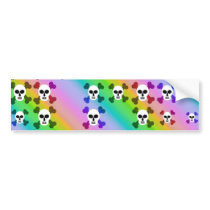 Rainbow Skulls Bumper Stickers