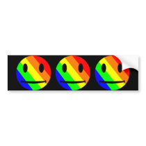 Rainbow Smiley Bumper Sticker bumper stickers by MidnightAkita Rainbow Smiley Bumper Sticker bumper stickers