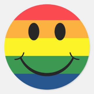 Rainbow Smiley Face Stickers | Zazzle
