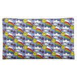 Rainbow Smiley Face and Flowers Hippie Pattern Cosmetic Bags