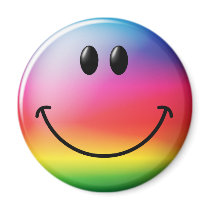 Rainbow Smiley Face Refrigerator Magnets
