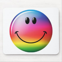 Rainbow Smiley Face mousepads by tshirtmonkey Rainbow Smiley Face mousepads