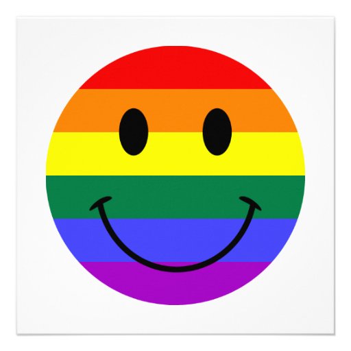 Rainbow Smiley Face Personalized Announcement