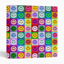 Rainbow smiley face squares binders