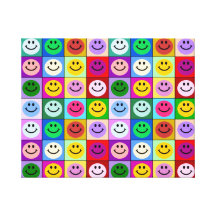 Rainbow smiley face squares canvas prints