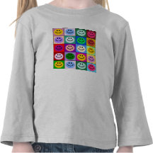 Rainbow smiley face squares shirts