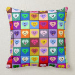 Rainbow Smiley Heart tiles Pillow