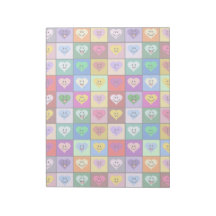 Rainbow Smiley Hearts squares Note Pads