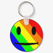 Rainbow Smiley Keychain