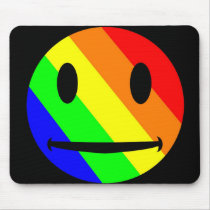 Rainbow Smiley Mousepad by MidnightAkita Rainbow Smiley Mousepad