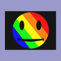 Rainbow Smiley Postcard by MidnightAkita Rainbow Smiley Postcard