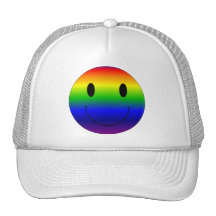 Rainbow Smiley Trucker Hat