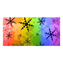 Rainbow Snowflake photo cards
