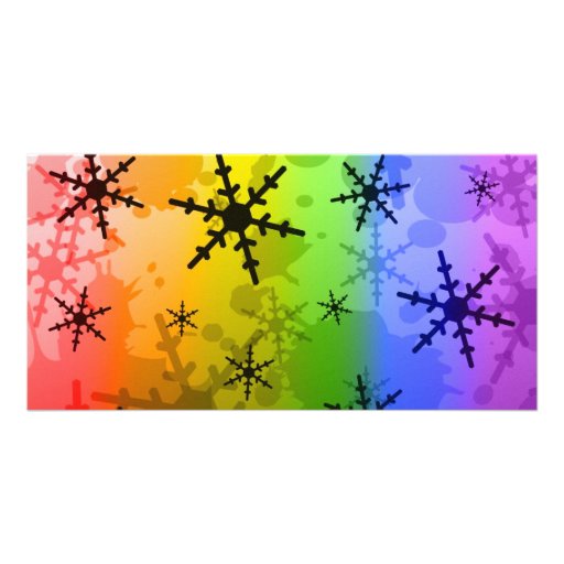 Rainbow Snowflake Photo Card